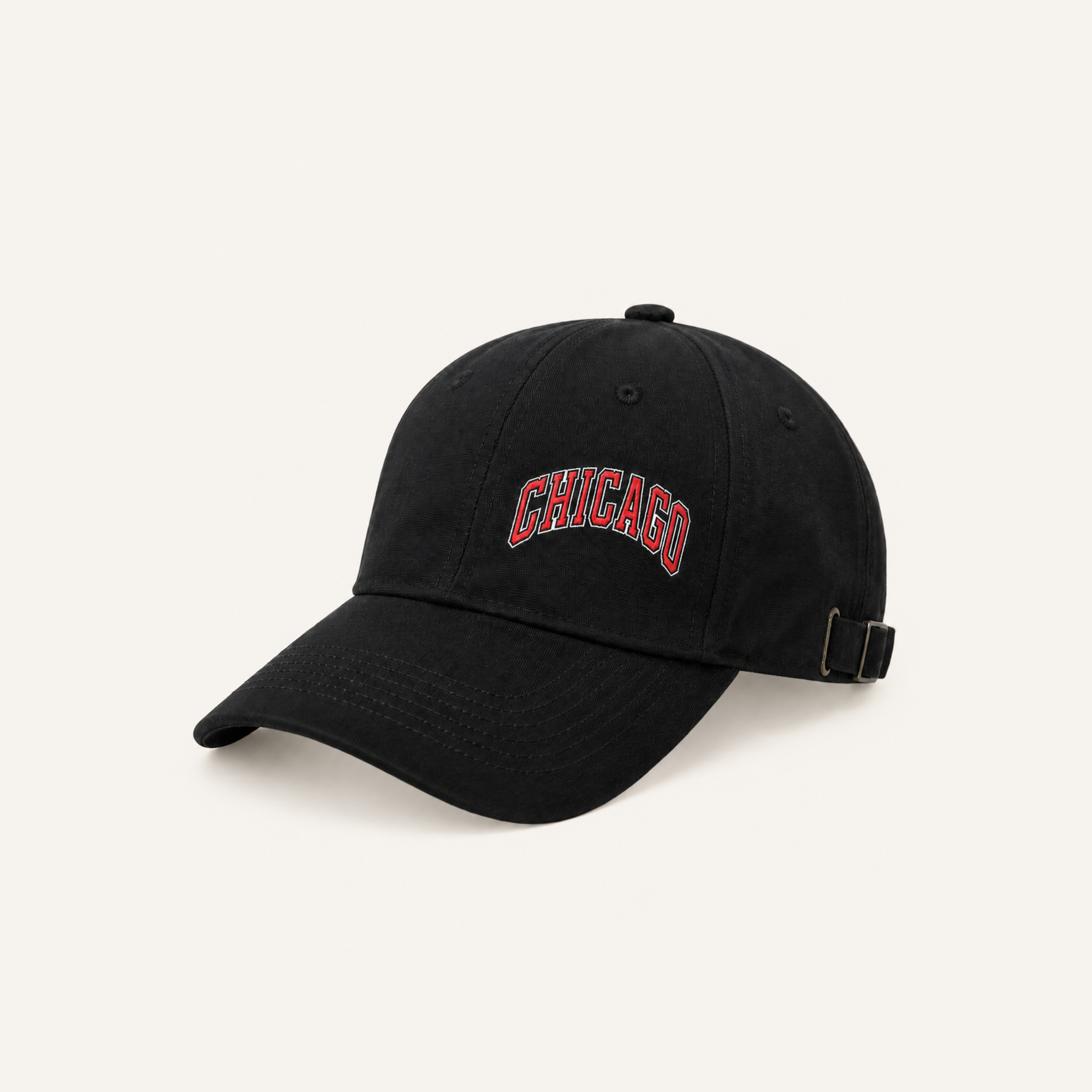 Black Chicago Embroidered Baseball Cap