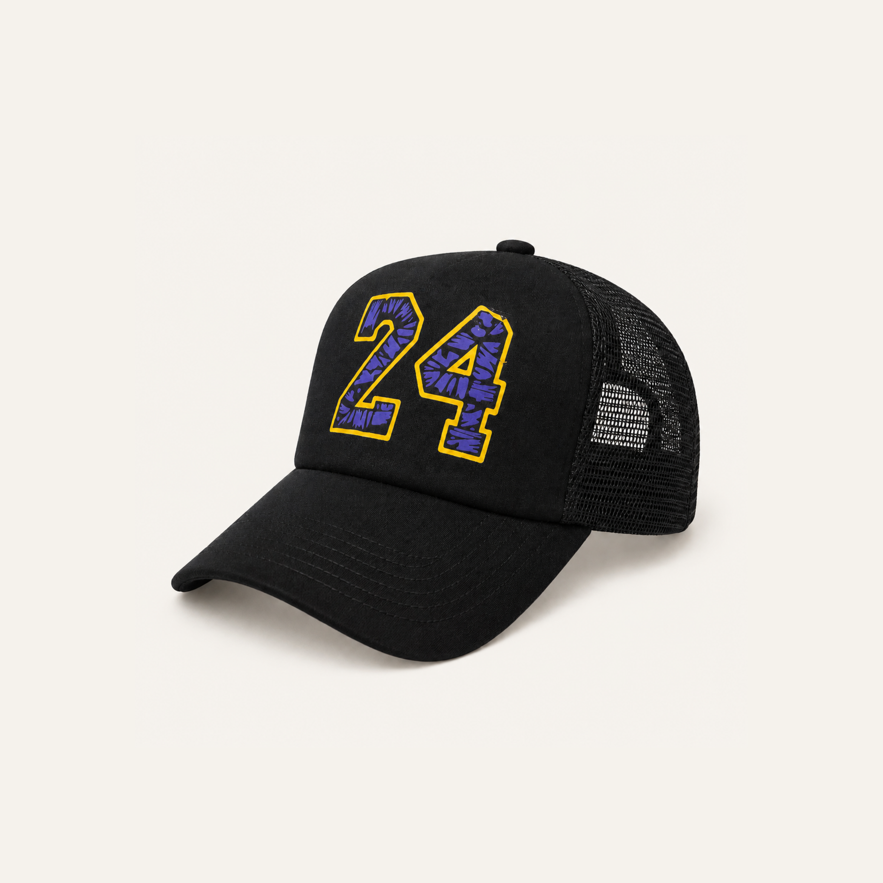Black 24 Graphic Trucker Cap